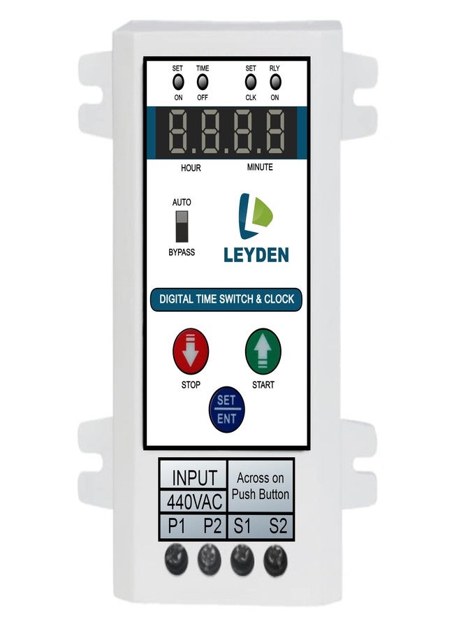 ليدن مفتاح مؤقت رقمي LEYDEN® TM-CLKDS، 440 فولت، لتشغيل محركات ثلاثية الطور بتقنية DOL، يدعم 50 برنامج تشغيل/إيقاف يوميًا، يعمل على مدار 24 ساعة. - Image 1